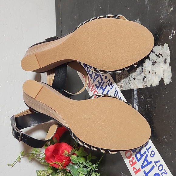 SUSINA Black Woven Strap Sandal Wedge 7.5M - Picture 15 of 15